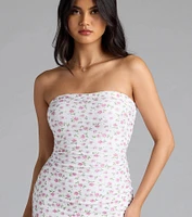 Sweetly Sultry Floral Bodycon Midi Dress