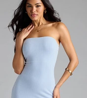 Smooth Talker Strapless Bodycon Midi Dress