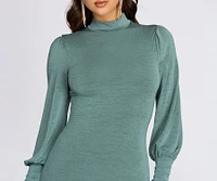 It Girl Mock Neck Mini Dress