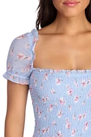 Smocked Ruffles Mini Dress