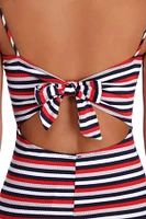 Tie Breaker Striped Mini Dress