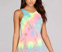 Peace And Tie Dye Mini Dress