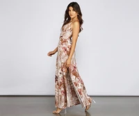 Alluring Tropical Floral Maxi Dress
