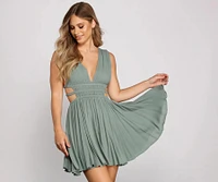 Lovely Linen Sleeveless Skater Dress