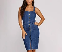 Denim Darling Button Midi Dress