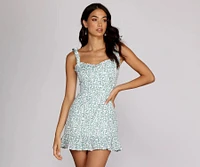 New Leaf Linen Mini Dress