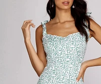 New Leaf Linen Mini Dress