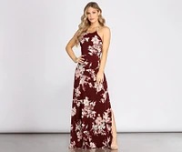 Fine Florals High Neck Maxi Dress
