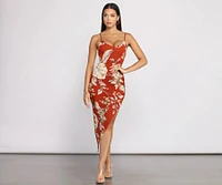 Stunning Florals Sleeveless Midi Dress