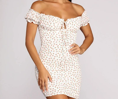 Smocked Ruffles Mini Dress