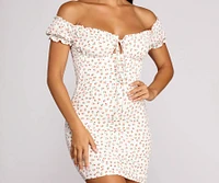 Smocked Ruffles Mini Dress
