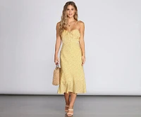 Live It Up Linen Midi Dress
