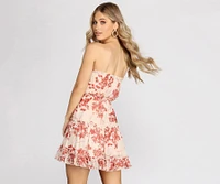 Flower Up Strapless Skater Dress
