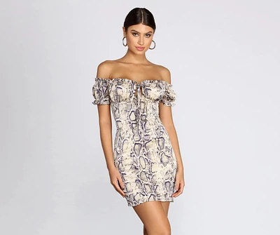 Keeping It Fierce Snake Mini Dress