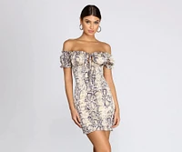 Keeping It Fierce Snake Mini Dress