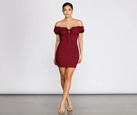 Show 'Em Off Shoulder Smocked Mini Dress