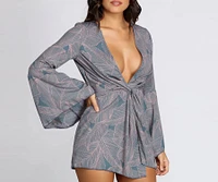 Tropics Vibe Plunging Mini Dress