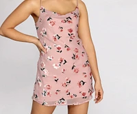 Forever Floral Mesh Burnout Velvet Mini Dress