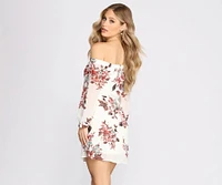 Fresh Start Floral Off Shoulder Dress