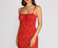 Sprung On Florals Chiffon Midi Dress
