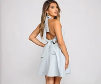 Flirty And Flowy Halter Skater Dress