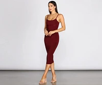 Scoop Neck Midi Dress