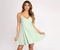 Eyelet Breeze Sleeveless Skater Dress