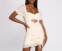 Floral Burst Ruffle Mini Dress