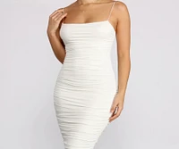 Friday Night Ruched Midi Dress
