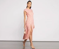 Open Back High Slit Floral Dress