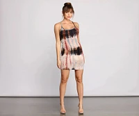 Live It Up Tie Dye Knit Mini Dress