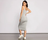 Slay Every Day Basic Scoop Neck Midi Dress