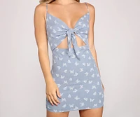 Lovestruck Butterfly Print Smocked Mini Dress