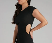 Essential High Slit Ribbed Knit Maxi Dress