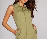 At Attention Collared Mini Dress