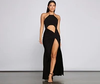 Raise The Stakes High Slit Cutout Dress