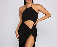 Raise The Stakes High Slit Cutout Dress