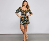 Floral Frenzy Off The Shoulder Skater Dress