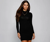 Simply Stylish Mock Neck Mini Dress
