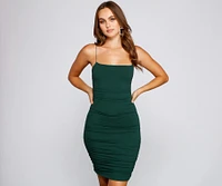 All The Right Moves Ruched Mini Dress