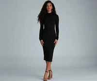 Chic Basic Mock Neck Mini Dress