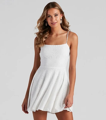 Easy Breezy Eyelet Skater Dress