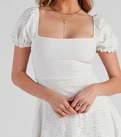 Make Way Square Neck Skater Dress