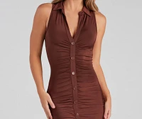 Cold Brew Collared Mini Dress