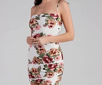 Charming Beauty Floral Bodycon Dress