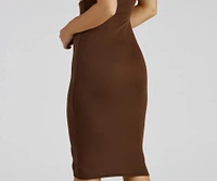 Moments Twist Front Midi Dress