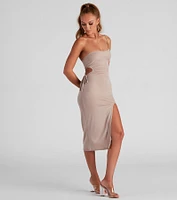 Effortless Summer Style Knit Midi Dress
