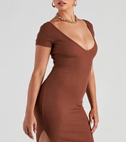 Cutie Cap Sleeve Midi Dress