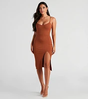 Stylish Links Chain Strap Midi Dress
