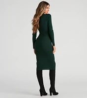 Preppy Spirit Collared Midi Dress